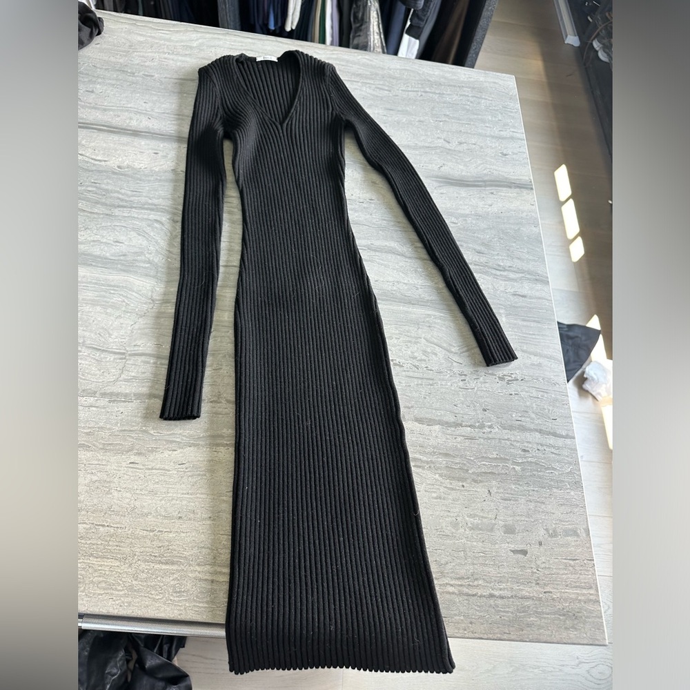 Wolford Black V Neck Sweater Dress